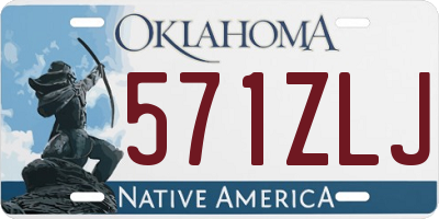 OK license plate 571ZLJ