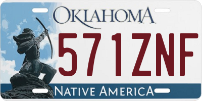 OK license plate 571ZNF