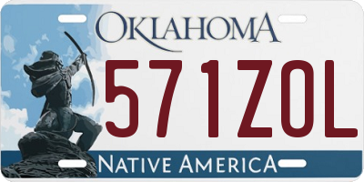 OK license plate 571ZOL