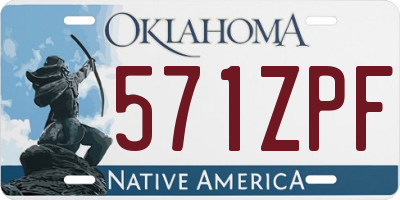 OK license plate 571ZPF