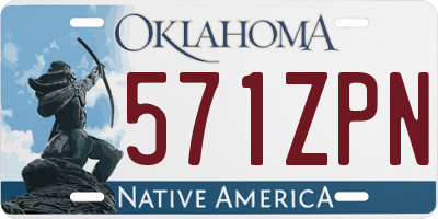 OK license plate 571ZPN