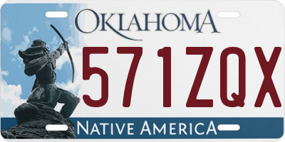 OK license plate 571ZQX