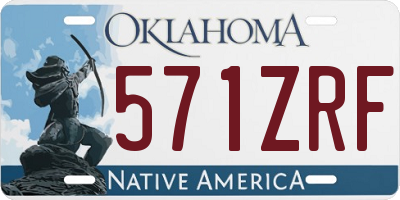 OK license plate 571ZRF
