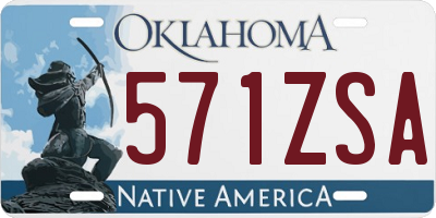OK license plate 571ZSA