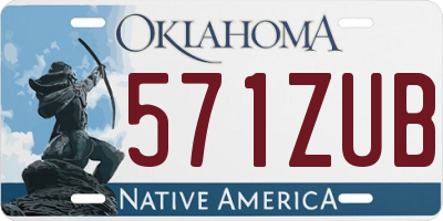 OK license plate 571ZUB