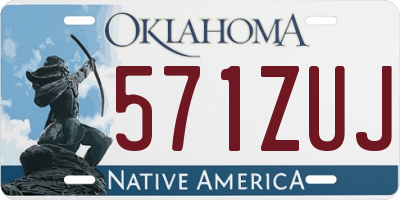 OK license plate 571ZUJ