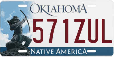 OK license plate 571ZUL