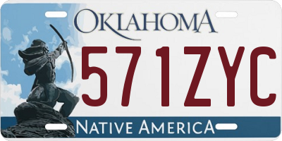 OK license plate 571ZYC