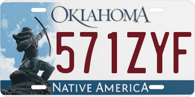 OK license plate 571ZYF