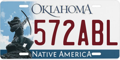 OK license plate 572ABL