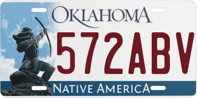 OK license plate 572ABV