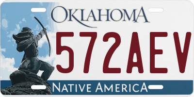 OK license plate 572AEV