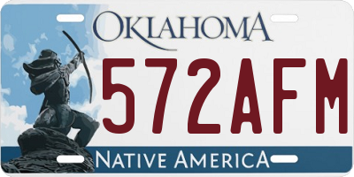 OK license plate 572AFM