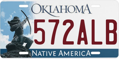 OK license plate 572ALB