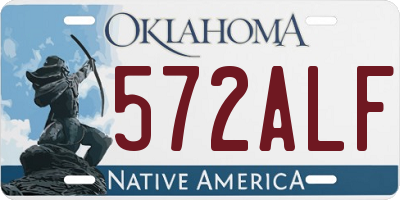 OK license plate 572ALF