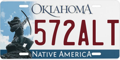 OK license plate 572ALT