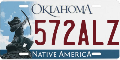 OK license plate 572ALZ