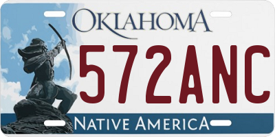 OK license plate 572ANC