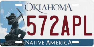 OK license plate 572APL