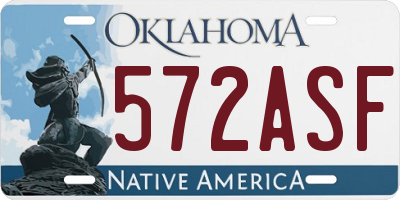 OK license plate 572ASF