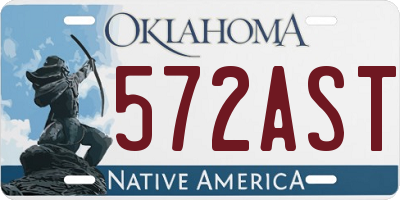 OK license plate 572AST