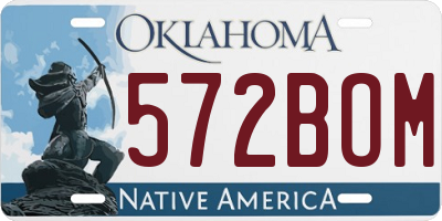 OK license plate 572BOM