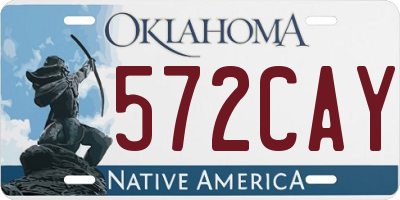 OK license plate 572CAY