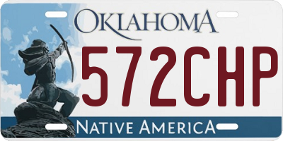 OK license plate 572CHP
