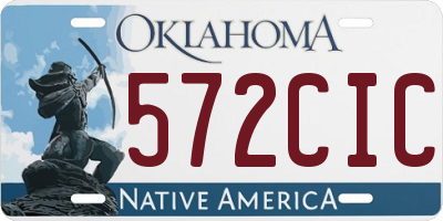 OK license plate 572CIC