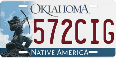 OK license plate 572CIG