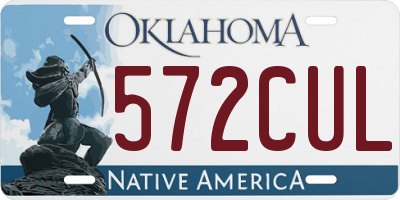 OK license plate 572CUL