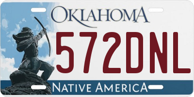 OK license plate 572DNL