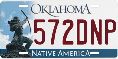 OK license plate 572DNP