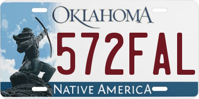 OK license plate 572FAL