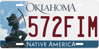 OK license plate 572FIM