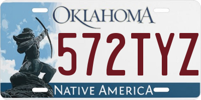 OK license plate 572TYZ