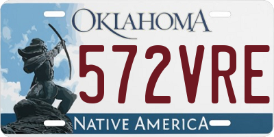 OK license plate 572VRE