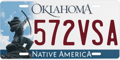 OK license plate 572VSA