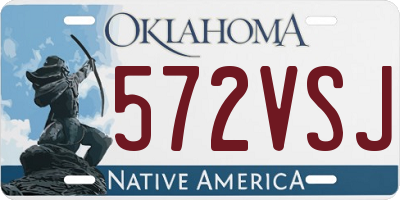 OK license plate 572VSJ