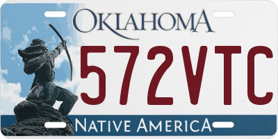 OK license plate 572VTC