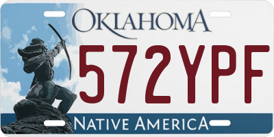 OK license plate 572YPF