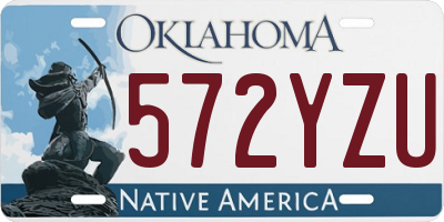 OK license plate 572YZU