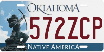 OK license plate 572ZCP