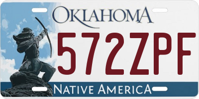 OK license plate 572ZPF