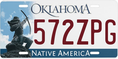 OK license plate 572ZPG