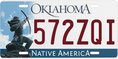 OK license plate 572ZQI