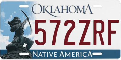 OK license plate 572ZRF