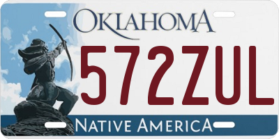 OK license plate 572ZUL
