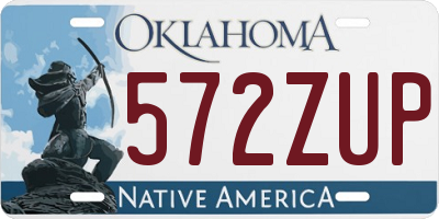 OK license plate 572ZUP