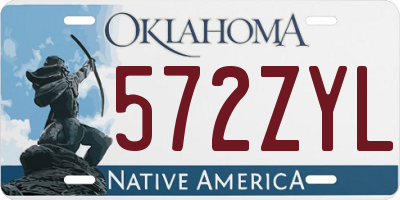 OK license plate 572ZYL